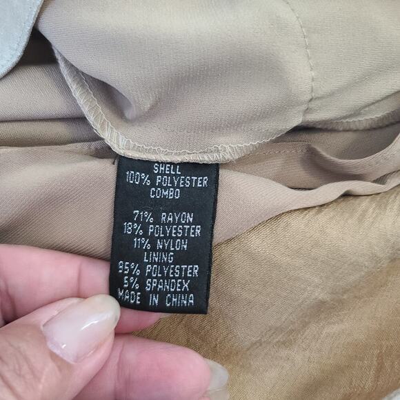 Adriana Papell truffle empire waist dress champagne sheath dress Size 6 Formal - Picture 8 of 11